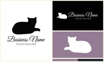 vector cat silhouette logo template