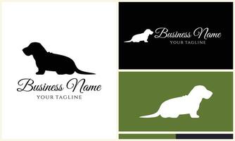 vector dog silhouette logo template