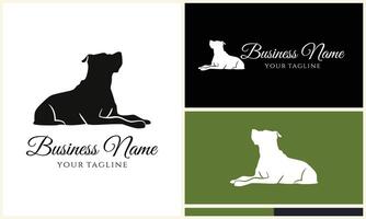 vector dog silhouette logo template
