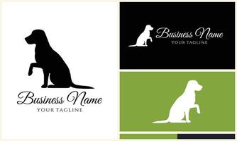 vector dog silhouette logo template