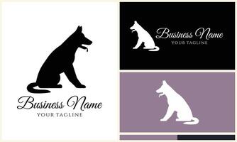 vector dog silhouette logo template