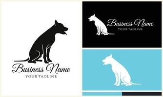 vector dog silhouette logo template