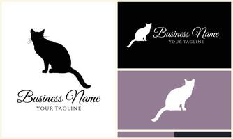 silhouette vector cat logo template