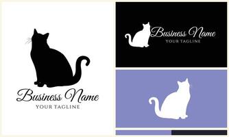 silhouette vector cat logo template