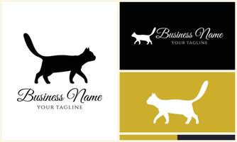 silhouette vector cat logo template