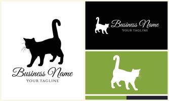 silhouette vector cat logo template