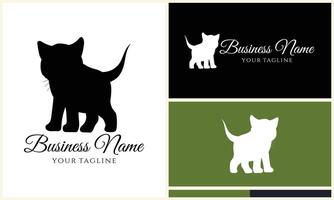 silhouette vector cat logo template