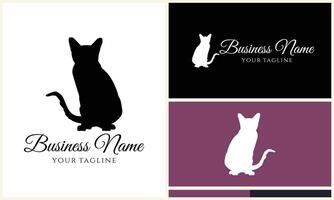 silhouette vector cat logo template