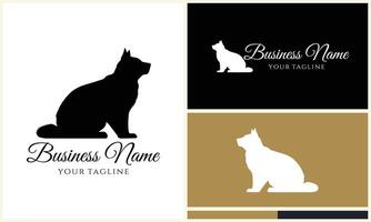 silhouette vector dog logo template