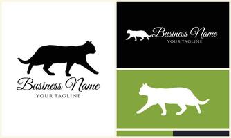 silhouette vector cat logo template