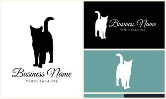 silhouette vector cat logo template