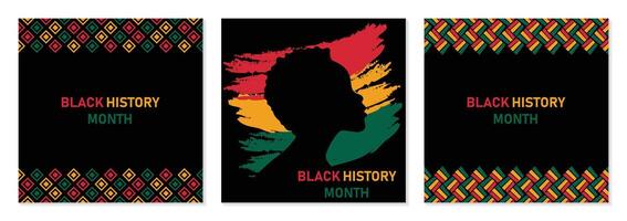 Black history month social media post square banner design. Black history month background. Neo Geometric pattern concept. Vector illustration