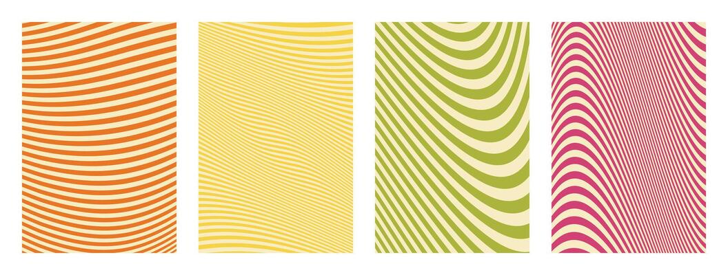 Groovy hippie 70s backgrounds. Waves, swirl, twirl pattern. Twisted and distorted vector texture in trendy retro psychedelic style. Y2k aesthetic