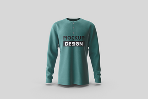 PSD full sleeves neck button front side mockup