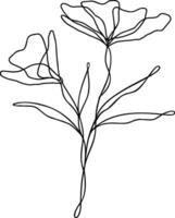 Flower Continuous Line Art vector