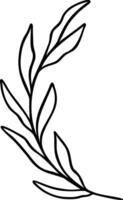 Leaf Line Art vector