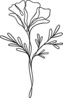 Flower Continuous Line Art vector