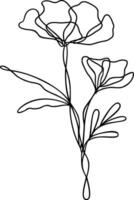 Flower Continuous Line Art vector