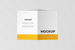 tweevoudig brochure folder mockup top visie psd