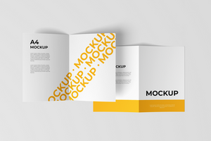 tweevoudig brochure folder mockup top visie psd