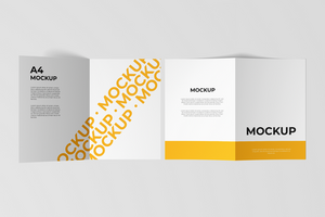 tweevoudig brochure folder mockup top visie psd