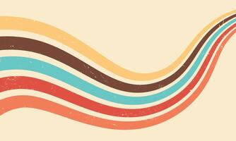 Retro wavy lines wallpaper background. Colorful vintage curved stripes vector illustration backdrop design.