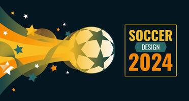 Soccer football background design. Soccer ball vector illustration. Lines, stripes and stars decoration style