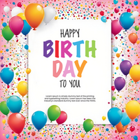 AI generated PSD digital birthday celebration social media post template