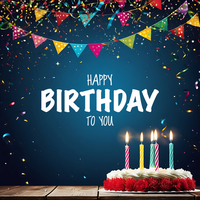 AI generated PSD digital birthday celebration social media post template