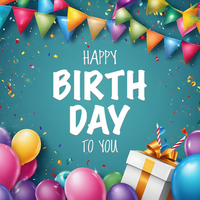 AI generated PSD digital birthday celebration social media post template