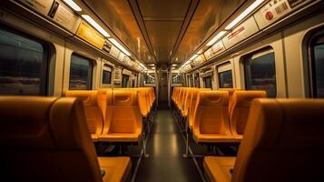 AI generated Empty train interior view photo