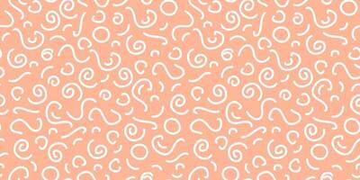 Abstract pattern. Various geometric shapes by hand, Peach color. Vector, seamless background for wallpaper, wrapping paper, textile, scrapbooking. vector