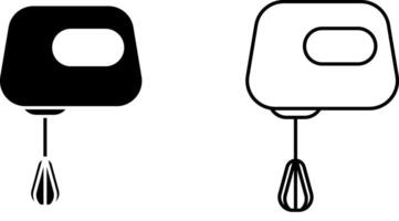 hand mixer icon, sign, or symbol in glyph and line style isolated on transparent background. Vector illustration