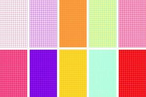 Set of seamless grid background. Colorful lines pattern background. Vector illustration with copy space