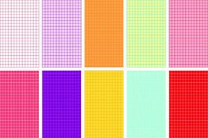 Set of seamless grid background. Colorful lines pattern background. Vector illustration with copy space