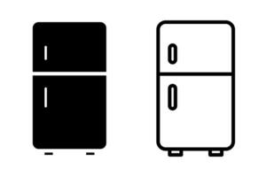 refrigerator icon, sign, or symbol in glyph and line style isolated on transparent background. Vector illustration