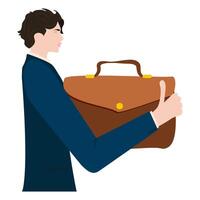 businessman leader purposeful and young holding briefcase ready to work vector