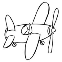 doodle sketch of a simple retro airplane vector