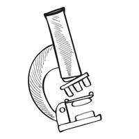 Science microscope doodle vector