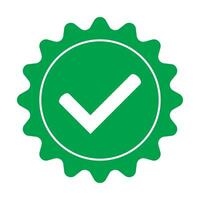 Quality guarantee icon, check mark in seal icon. vector