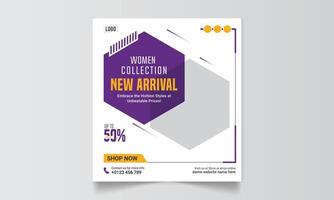 New arrival Fashion Sale Social media post or web banner vector template