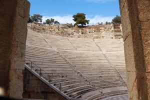 View of part of the Odeon of Herodes Atticus Theater at the Acropolis photo