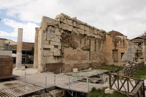 Ancient Ruins of Hadrians library on the North Side of the Acropolis Athens, Greece photo