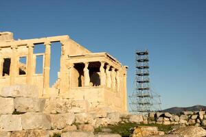 Porch of the Caryatids at The Erechtheion atop the ancient ruins of the Acropolis photo