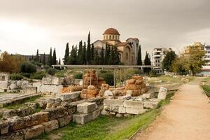 el antiguo cementerio y arqueológico sitio de kerameicos en Atenas, Grecia foto