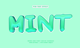 Mint 3D Editable Text Effects psd