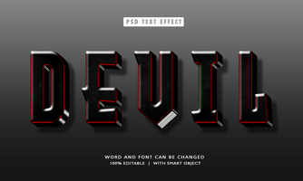 Devil 3D Editable Text Effects psd