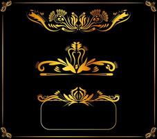 Set of art corner frames with various designs vector
