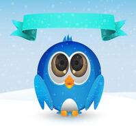 blue little bird with empty textbox speech vector