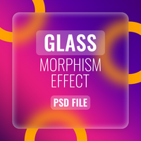 PSD glass morphism effect with gradient color background